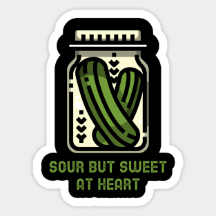 Sour but sweet at heart, pickles jar Sticker